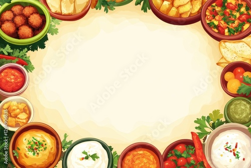 Wallpaper Mural Colorful Arrangement of Various Dishes on a Table with Ingredients Torontodigital.ca