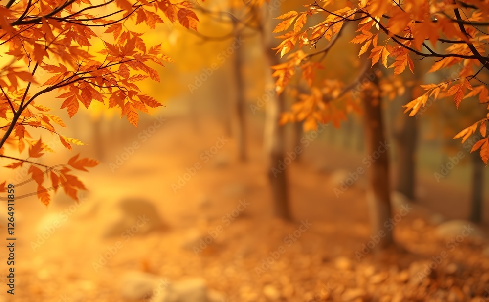 Tree branches and leaves in autumn in golden brown colors, with blurred background. Tree branches and leaves in autumn in golden brown colors, with blurred background.