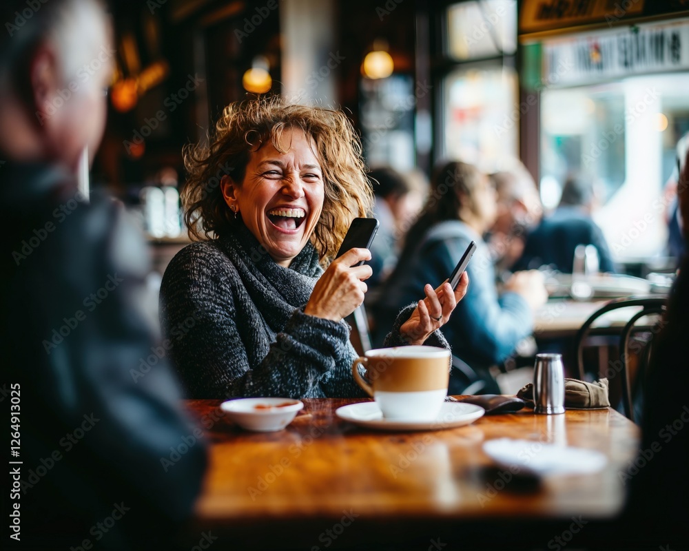 Generative AI, Enjoying Warm Coffee with Friends in a Cozy Winter Cafe Generative AI, Enjoying Warm Coffee with Friends in a Cozy Winter Cafe