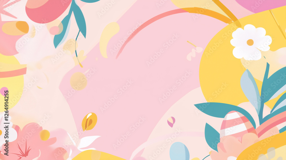 Abstract Easter Background With Floral Elements Abstract Easter Background With Floral Elements