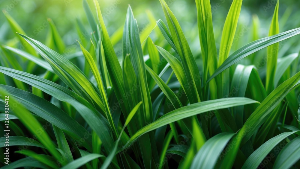 Lush green grass blades in close-up with vibrant textures and natural lighting ideal for nature themes Copy Space Lush green grass blades in close-up with vibrant textures and natural lighting ideal for nature themes Copy Space