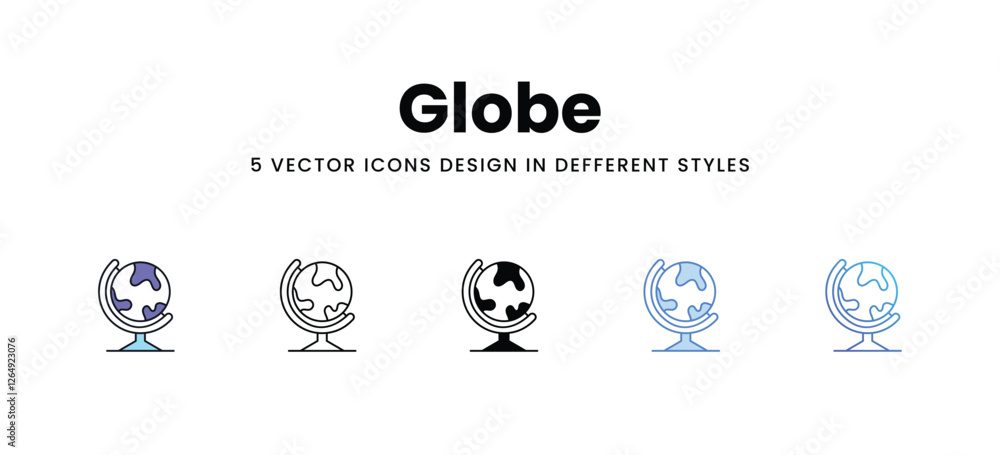 Globe vector icons set stock illustration Globe vector icons set stock illustration