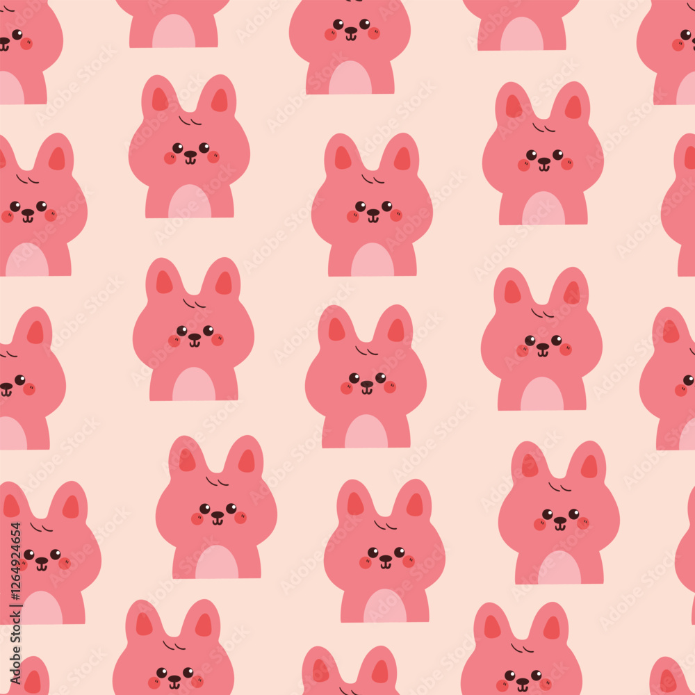 seamless pattern cute cartoon white bunny. cute animal drawing for wallpaper, pattern, background seamless pattern cute cartoon white bunny. cute animal drawing for wallpaper, pattern, background
