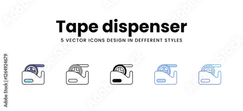 Tape dispenser vector icons set stock illustration