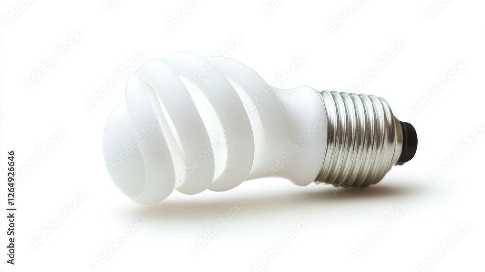 Energy-efficient spiral lightbulb on white background Energy-efficient spiral lightbulb on white background