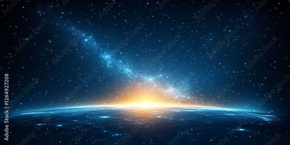 Planet Surface, Distant Galaxy, and Starry Sky A Breathtaking Display of Cosmic Beauty and Wonder Planet Surface, Distant Galaxy, and Starry Sky A Breathtaking Display of Cosmic Beauty and Wonder