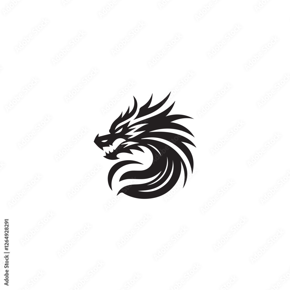 custom made wallpaper toronto digitalblack and white dragon silhouette illustration