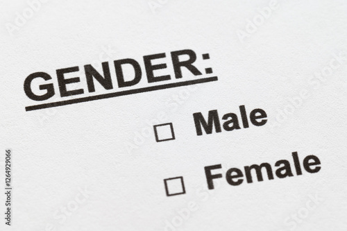 Slika na platnu Gender text module, and male and female as options