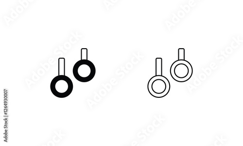 Gymnastic Rings icons set vector stock illustration