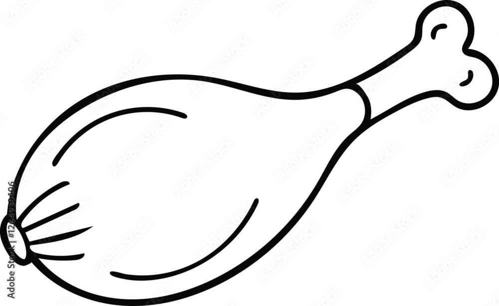 silhouette vector of chicken leg meat silhouette vector of chicken leg meat