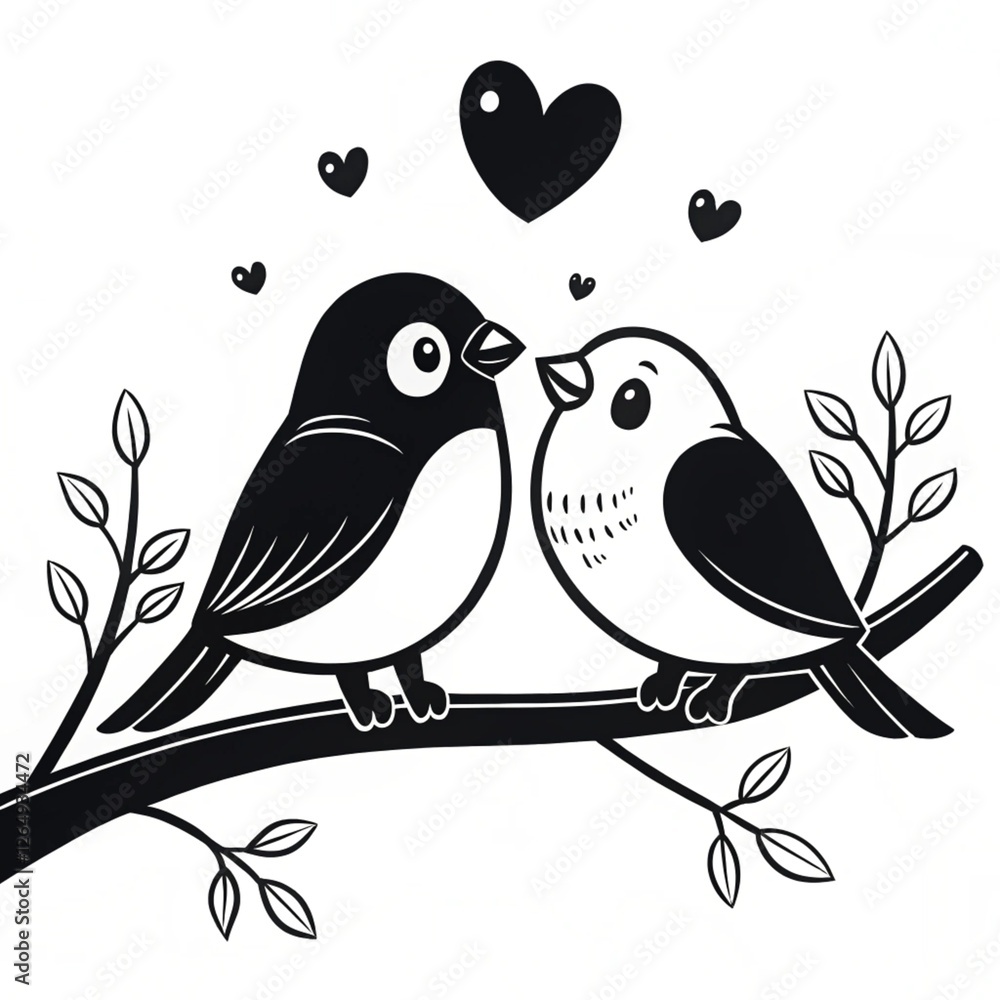 Fototapeta premium Cute Love Birds