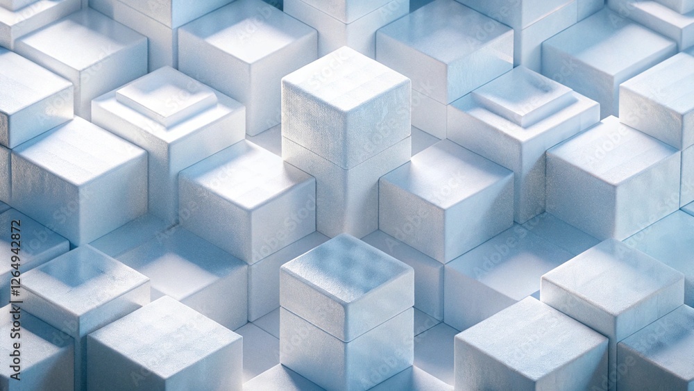 Minimalist 3D Geometric Background, White Cubes in a Modern Grid Pattern, Elegant Monochromatic Cube Design – Abstract 3D Texture with Depth and Shadows Minimalist 3D Geometric Background, White Cubes in a Modern Grid Pattern, Elegant Monochromatic Cube Design – Abstract 3D Texture with Depth and Shadows