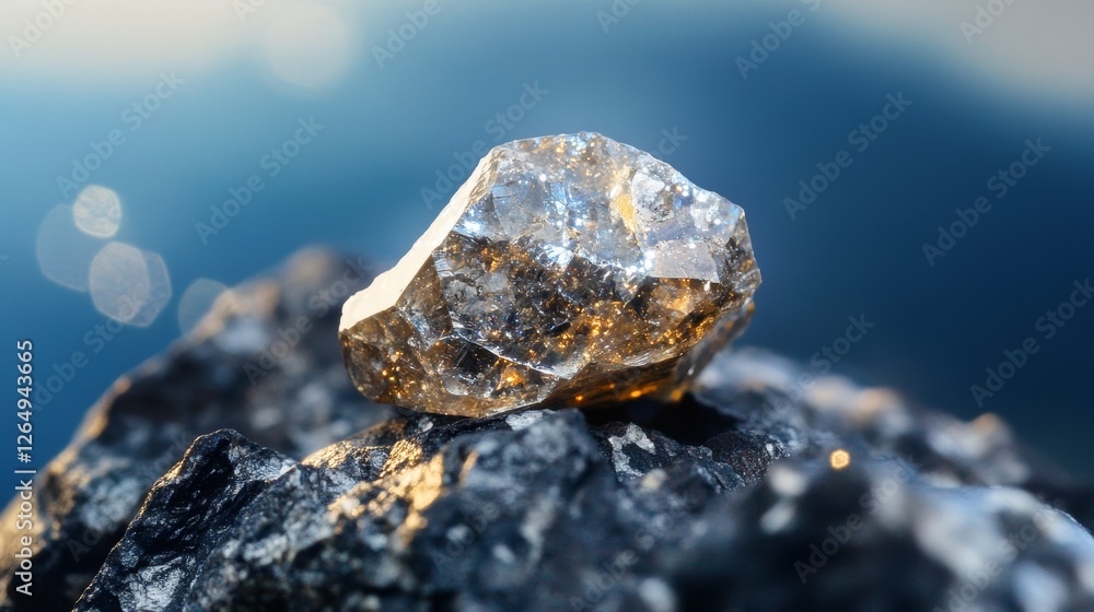 A Dazzling Gem Shines on a Rugged Stone Crown A Dazzling Gem Shines on a Rugged Stone Crown