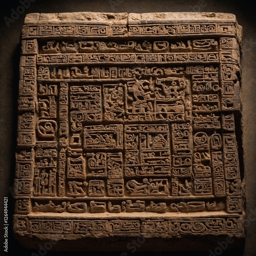 A well-preserved Mayan codex open to reveal its ancient glyph.