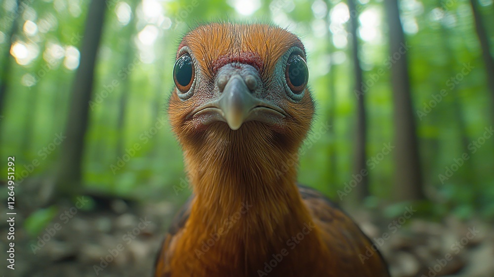 Fototapeta premium Forest Chick Closeup, Curious Gaze