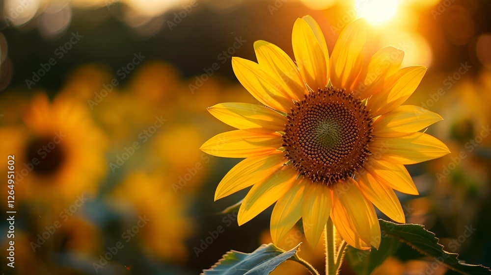 Obraz premium Sunny Sunflower Blossom - Aesthetic Floral Wallpaper for Designers