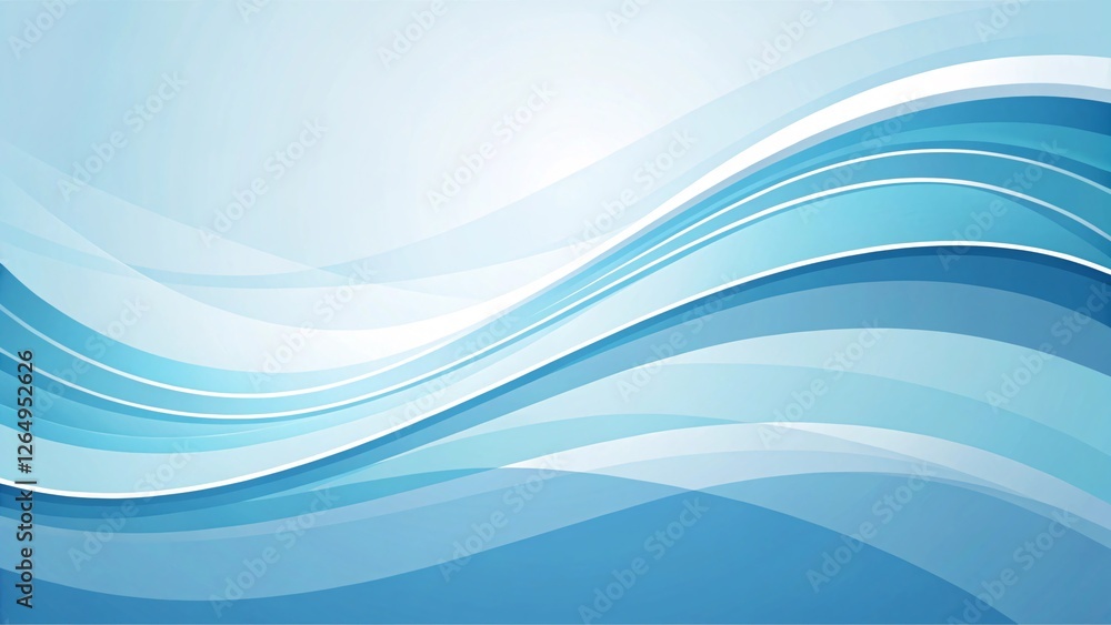 Fototapeta premium Flowing Blue Waves Illustrating Tranquil Motion and Serenity Digital Artwork Abstract Design Calm Environment Aerial Viewpoint Concept of Peacefulness