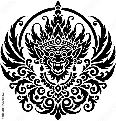 illustration sketch silhouette design of gods and goddesses traditional ethnic mythological creatures full of details