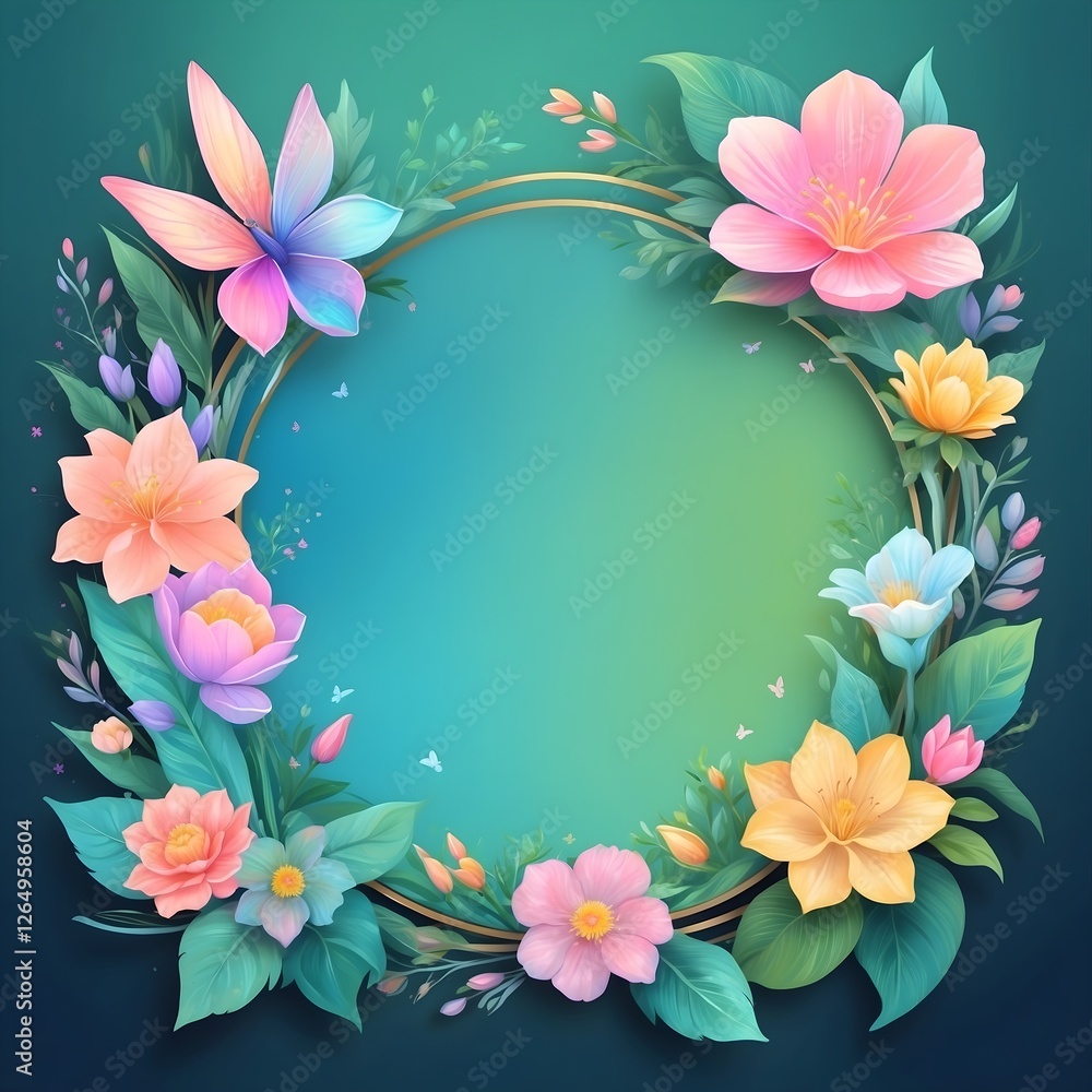 Design Vorlage Hintergrund - 3D Relief - Frühlingsblumen Design Vorlage Hintergrund - 3D Relief - Frühlingsblumen