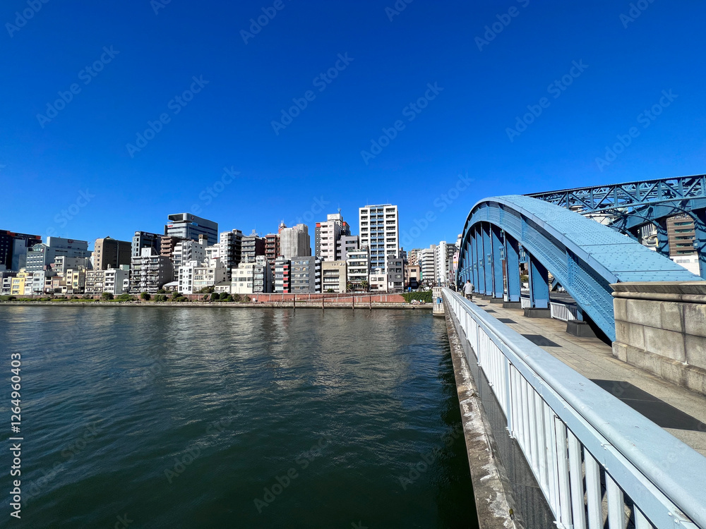 Bridge over the Sumida river in Tokyo