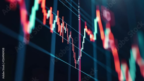A graph showing fluctuations of trading stock market
