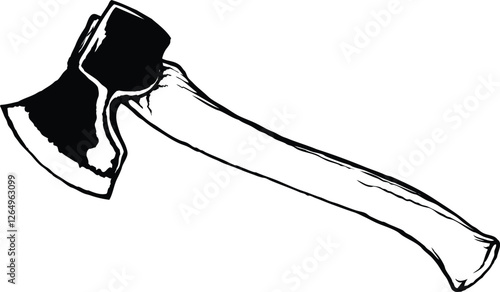 axe and stump vector illustration