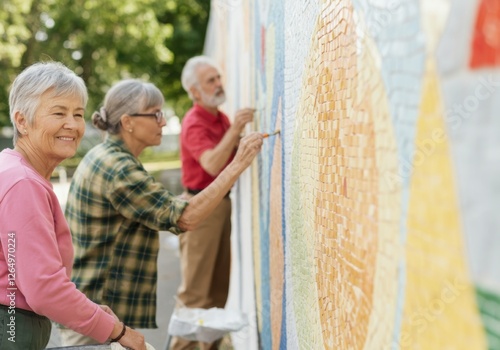 Wallpaper Mural Seniors creating a colorful mosaic mural Torontodigital.ca