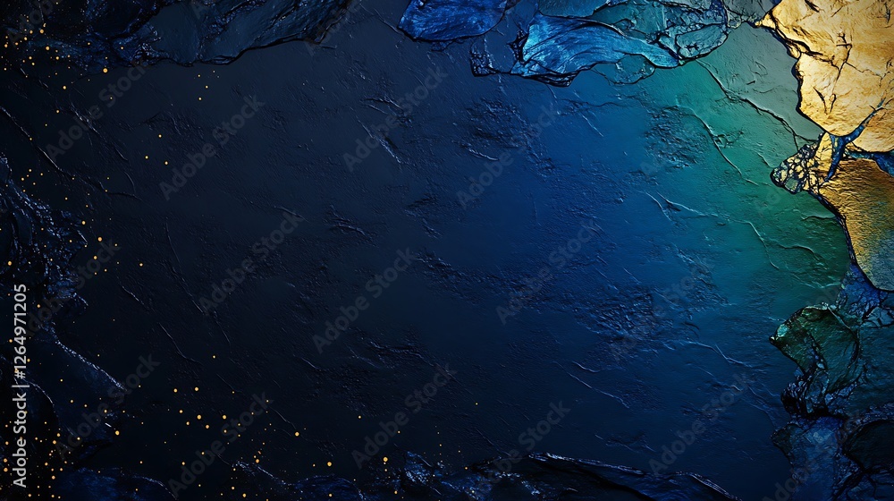 Deep Blue and Gold Abstract Impasto Painting Texture AI Generated Deep Blue and Gold Abstract Impasto Painting Texture AI Generated