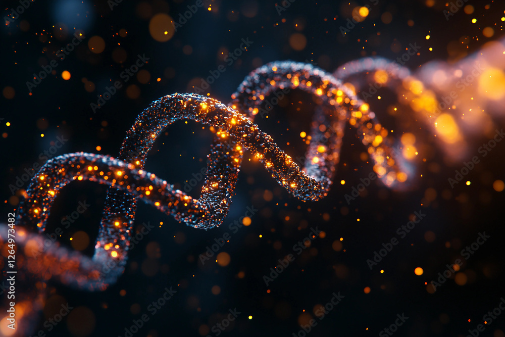 Generative AI Depiction of DNA Helix and Genetic Mutations in Molecular Biology