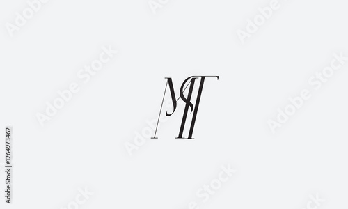 MT , TM , M , T Abstract Letters Logo Monogram	