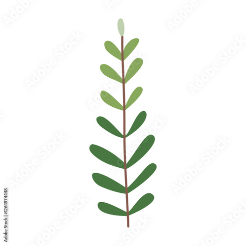 Plant leaf, branch. Icon, vector illustration, graphic design, flat style