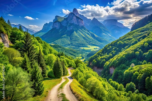Grenoble Mountain Path, Gresivaudan Valley, Scenic Trail, Alpine Landscape