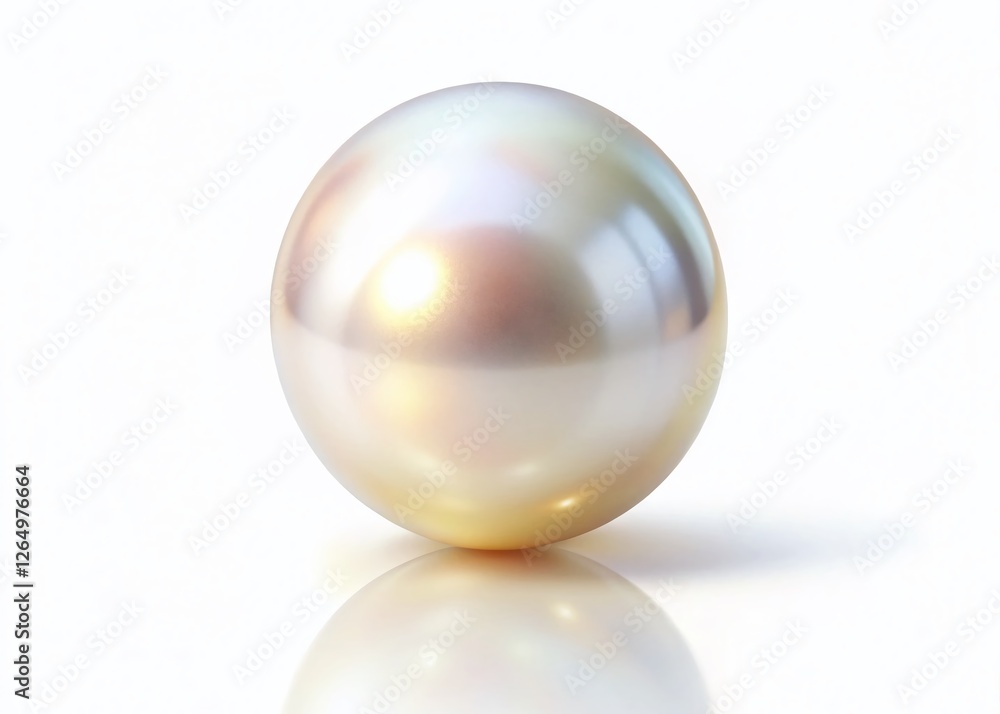 Fototapeta premium Luminous White Sea Pearl: Isolated Stock Photo with Light Effects