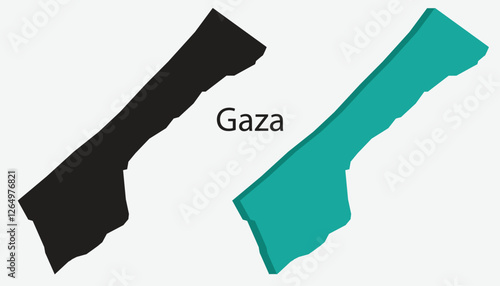 gaza strip map vector illustration, scribble sketch Gaza strip.