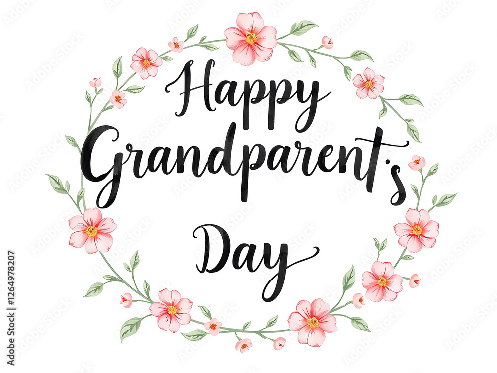 Floral Happy Grandparents Day Design Floral Happy Grandparents Day Design