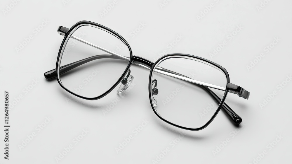 Square eyeglasses displayed on a clean surface to highlight their sleek design and contemporary style for fashion enthusiasts and eyewear lovers Square eyeglasses displayed on a clean surface to highlight their sleek design and contemporary style for fashion enthusiasts and eyewear lovers