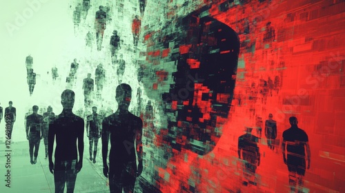 Digital Avatars in Social Chaos with Clashing Colors and Shapes