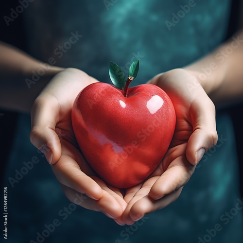 A hand holding a red heart symbolizing heart health and wellness. world health day