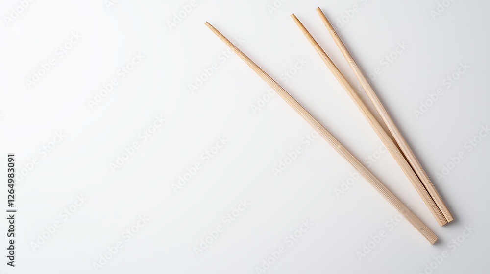 Top view of wooden drumsticks isolated on a white background, ideal for music and percussion themes. Top view of wooden drumsticks isolated on a white background, ideal for music and percussion themes.