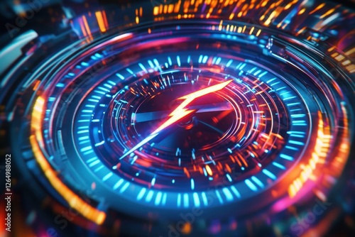 Wallpaper Mural A clock with a lightning bolt on it Torontodigital.ca