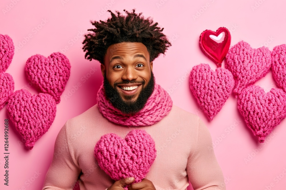 Commercial ad conceptual art. Valentine's day greeting from man or for man: impressive vivid image of loving black young guy. Love confession. Romantic dreams. Guy passion. Love illustration. Commercial ad conceptual art. Valentine's day greeting from man or for man: impressive vivid image of loving black young guy. Love confession. Romantic dreams. Guy passion. Love illustration.