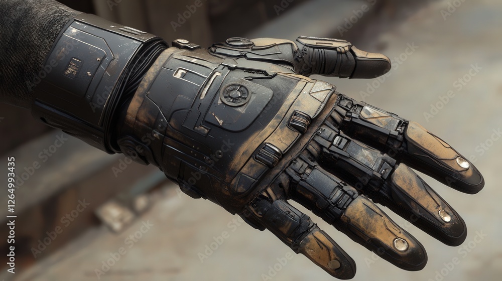 battle-ready glove designed for sci-fi combat aesthetics battle-ready glove designed for sci-fi combat aesthetics