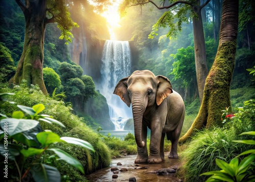 Little Elephant Adventure - Scenic Landscape Background photo