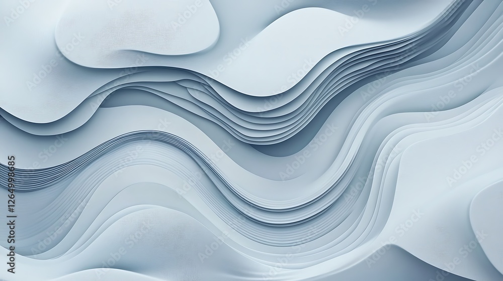 Obraz premium Abstract 3D Render: Fluid Grey Waves in Motion AI Generated