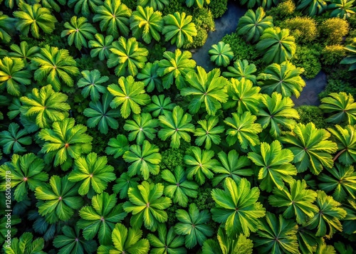 Lush Pacific Waterleaf Meadow - Sunny Shade Perspective photo