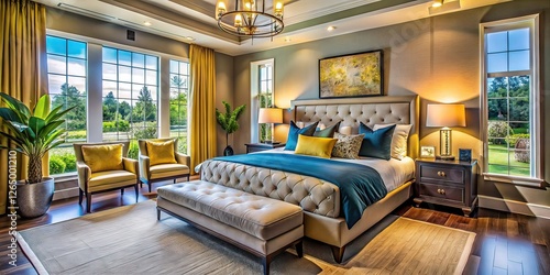Luxurious Bedroom, New Home, Interior Design, Spacious Master Suite