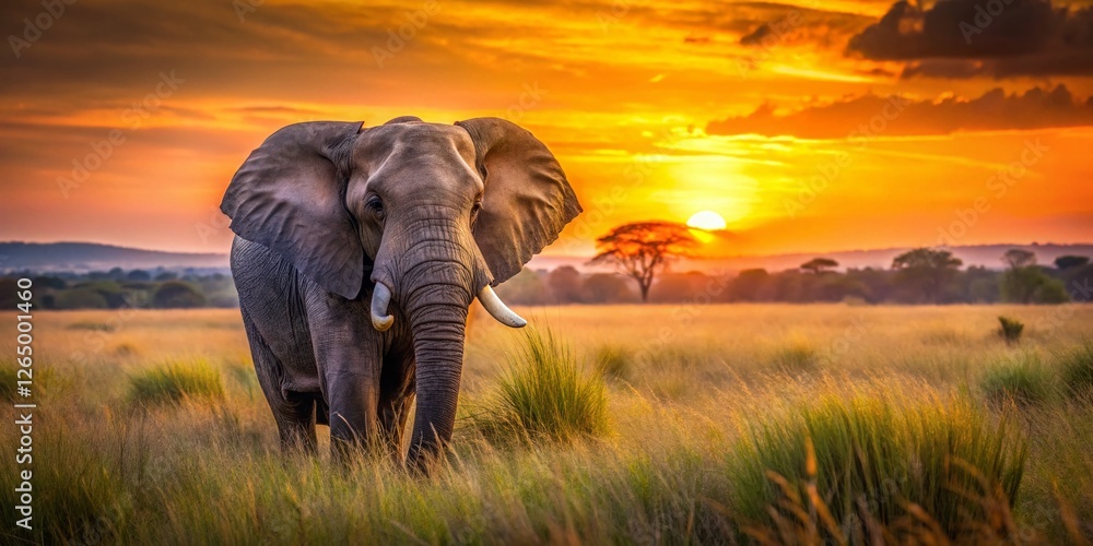 Obraz premium Majestic African Elephant in Kruger National Park, South Africa - Wildlife Photography