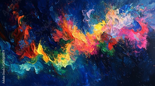 Abstract Pixelated Space Explosion