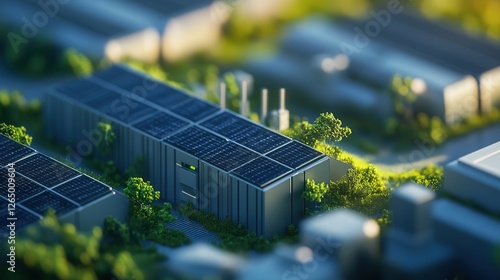 citywide smart battery network storing excess renewable energy. photo