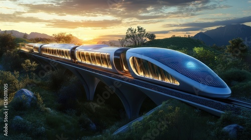 Wallpaper Mural high-speed train that uses magnetic levitation and runs on solar energy Torontodigital.ca